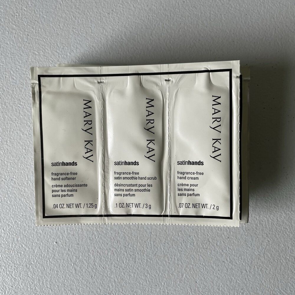 Mary Kay Satin Hands Fragrance-Free Hand Softener Cream Lotion Samples Lot of 10